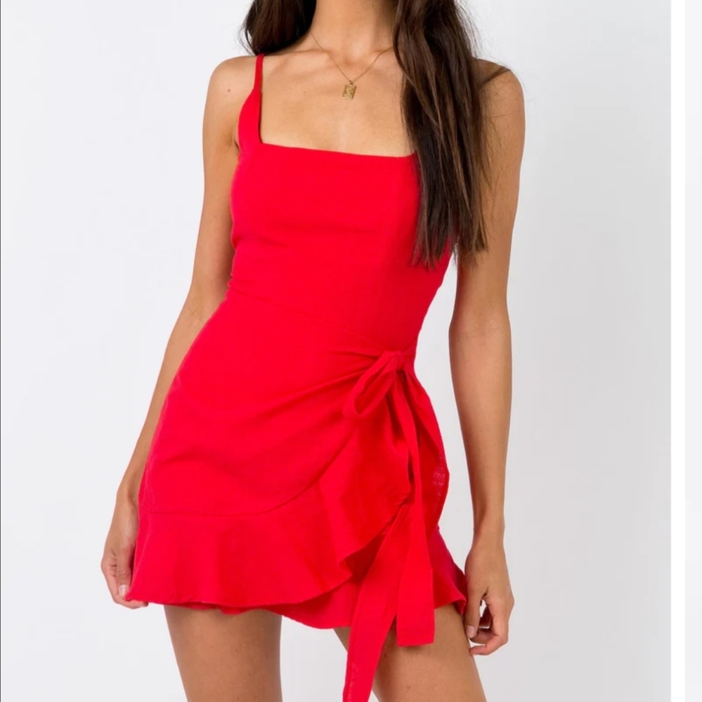 New Princess Polly Love Lane Mini Dress Red Size 4